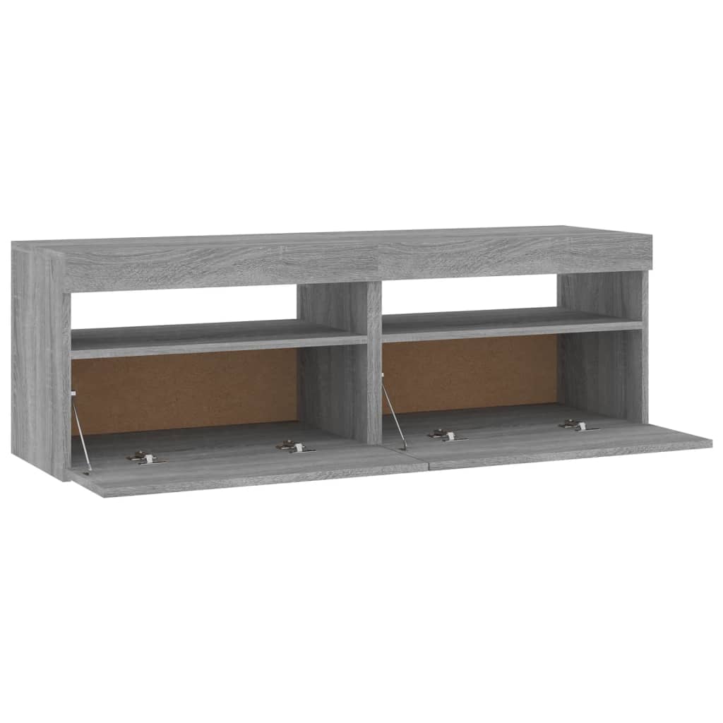 Meubles TV 2 pcs avec lumières LED Sonoma gris 60x35x40 cm