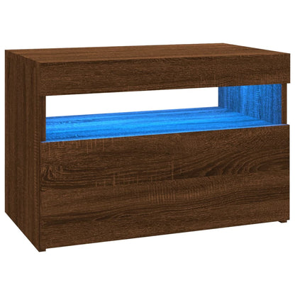 Meubles TV 2 pcs avec lumières LED Chêne marron 60x35x40 cm