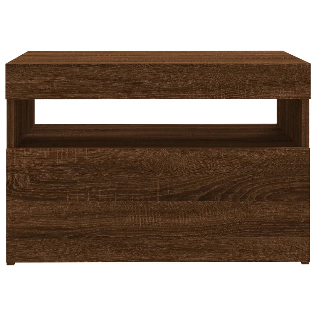 Meubles TV 2 pcs avec lumières LED Chêne marron 60x35x40 cm