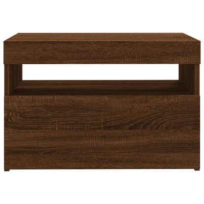 Meubles TV 2 pcs avec lumières LED Chêne marron 60x35x40 cm