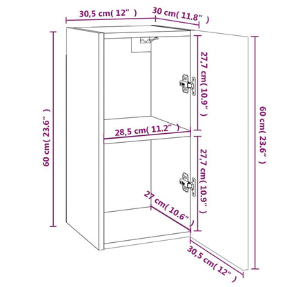 TV cabinet 2 pcs Smoked oak 30.5x30x60 cm Engineered wood