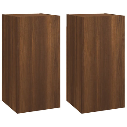 Mueble TV 2 piezas Roble marrón 30,5x30x60 cm Madera contrachapada