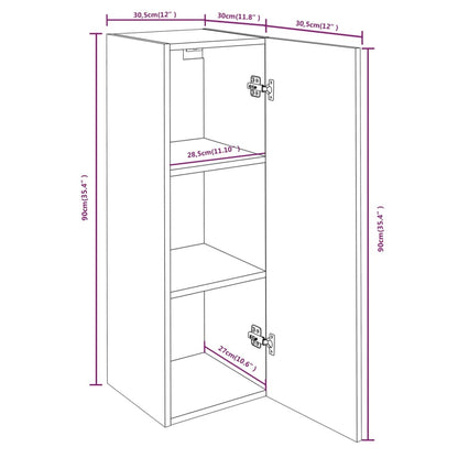 Meubles TV Chêne fumé 30,5x30x90 cm Bois d'ingénierie