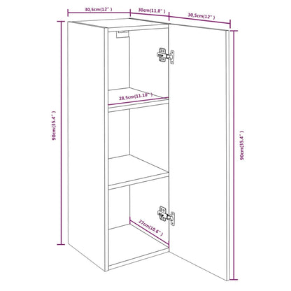 Meubles TV Sonoma gris 30,5x30x90 cm Bois d'ingénierie