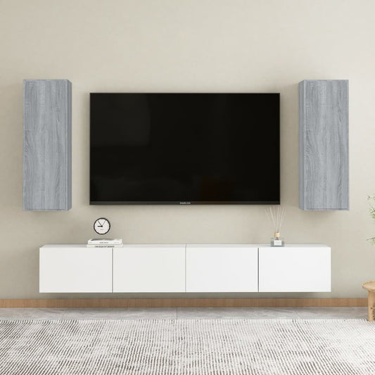 Meubles TV 2 pcs Sonoma gris 30,5x30x90 cm Bois d'ingénierie