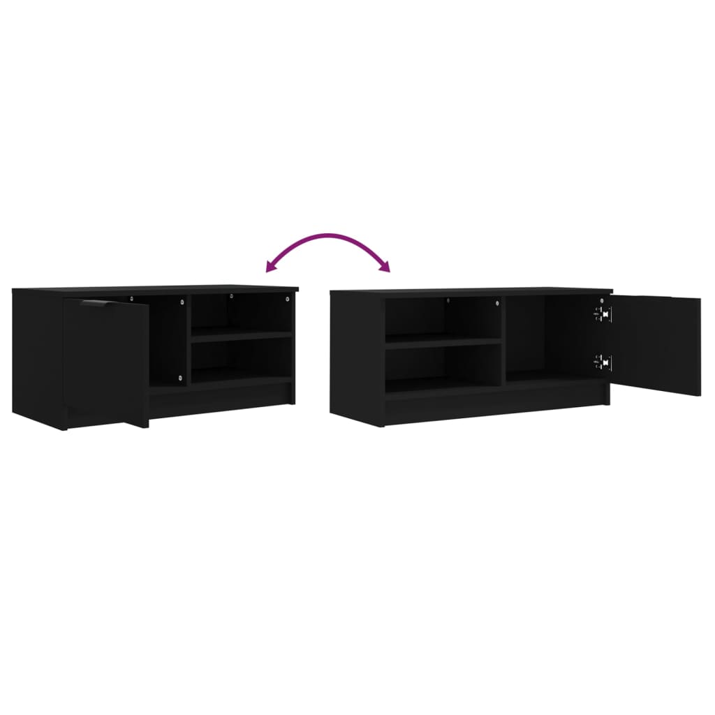 Meubles TV 2 pcs Noir 80x35x36,5 cm Bois d'ingénierie