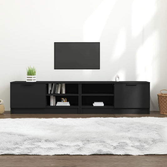 Meubles TV 2 pcs Noir 80x35x36,5 cm Bois d'ingénierie