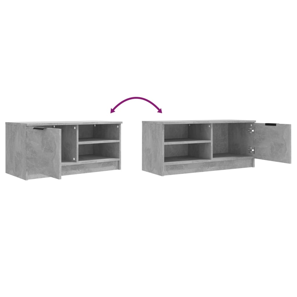 Meubles TV 2 pcs Gris béton 80x35x36,5 cm Bois d'ingénierie