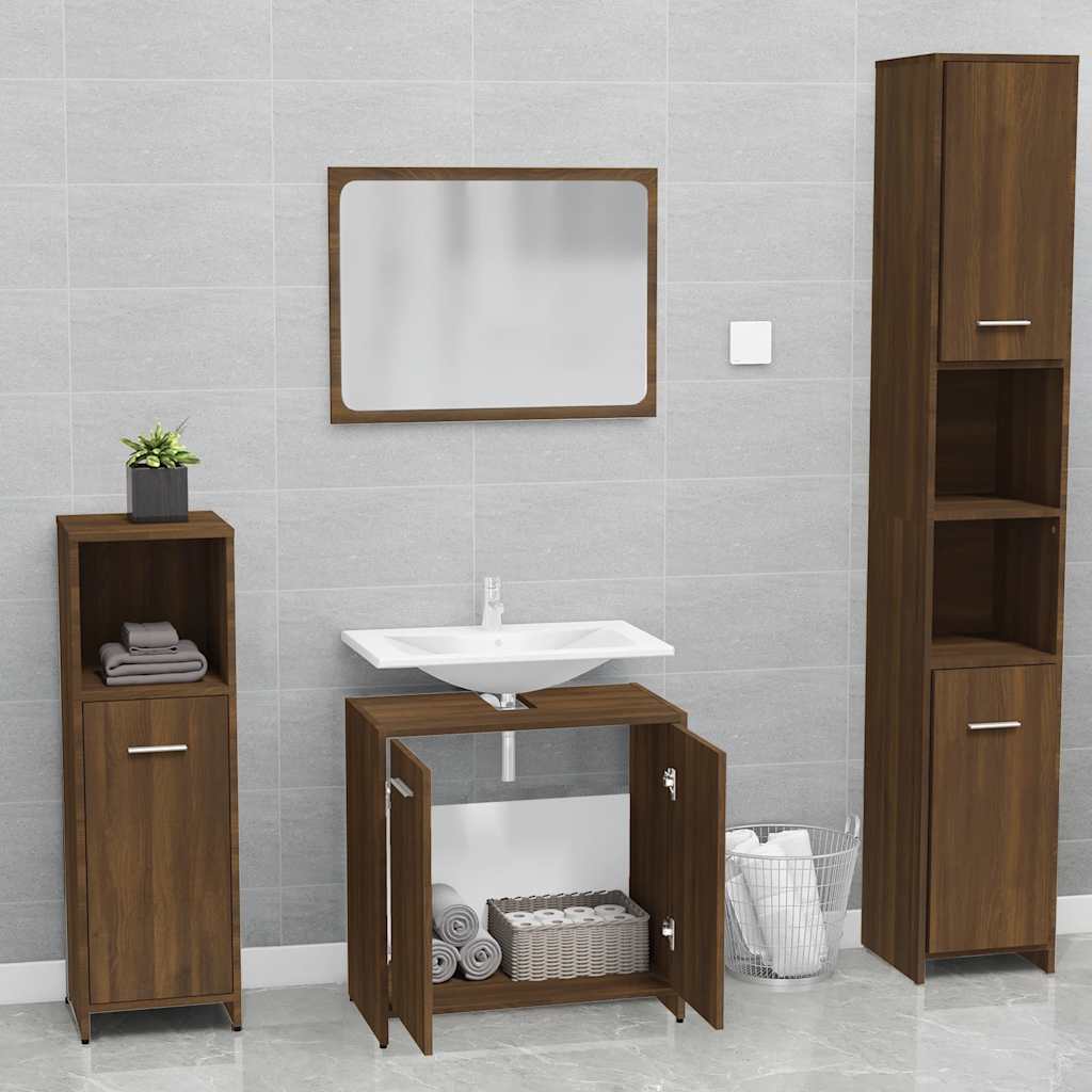 Meubles de salle de bain Chêne marron Bois d'ingénierie