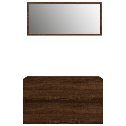 Ensemble de meubles de salle de bain 2 pcs Chêne marron