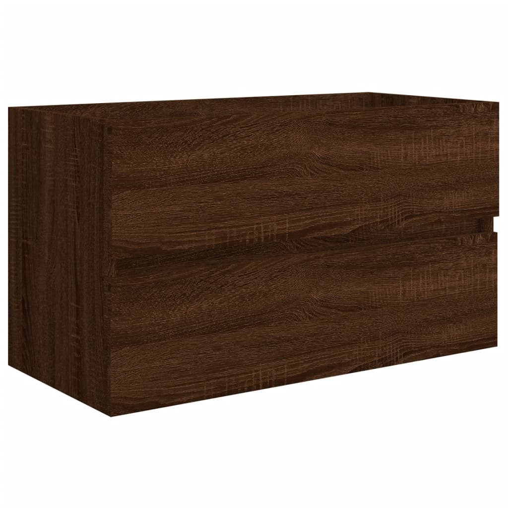 Ensemble de meubles de salle de bain 2 pcs Chêne marron