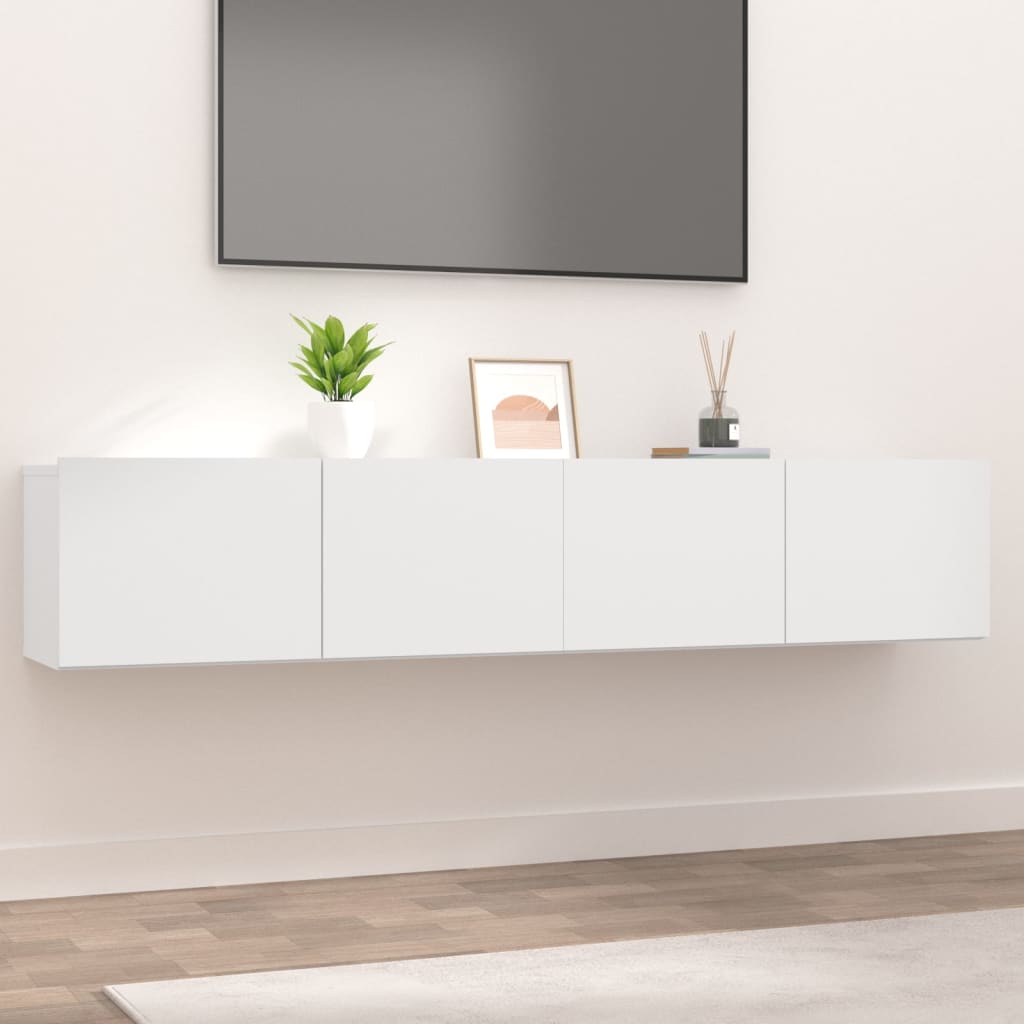 Meubles TV 2 pcs blanc 80x30x30 cm bois d'ingénierie