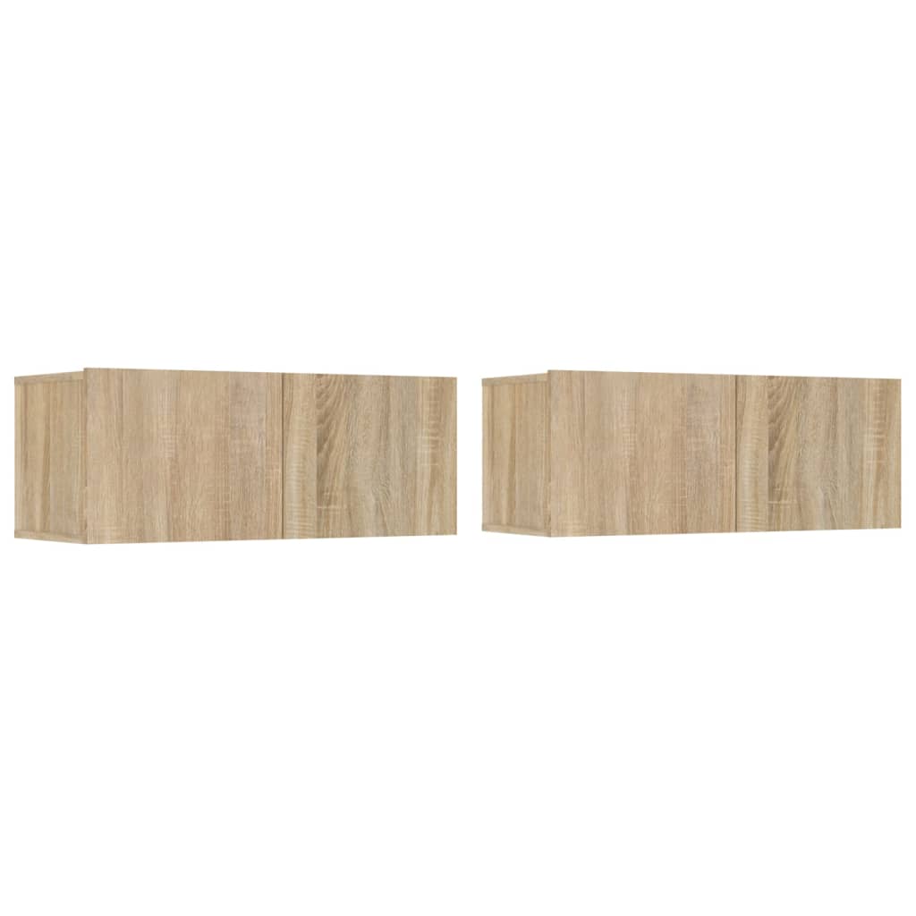 Meubles TV 2 pcs chêne sonoma 80x30x30 cm bois d'ingénierie