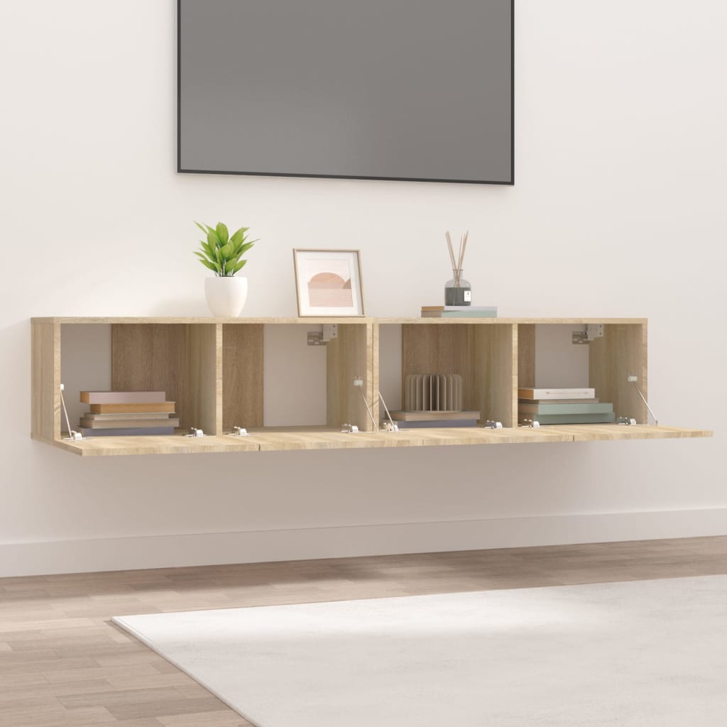 Meubles TV 2 pcs chêne sonoma 80x30x30 cm bois d'ingénierie