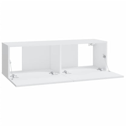 Meubles TV muraux 2 pcs blanc 100x30x30 cm bois d'ingénierie