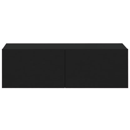 Meubles TV muraux 2 pcs noir 100x30x30 cm bois d'ingénierie