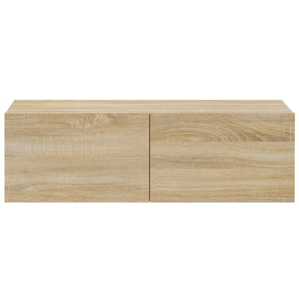 Meubles TV muraux 2pcs chêne sonoma 100x30x30cm bois ingénierie