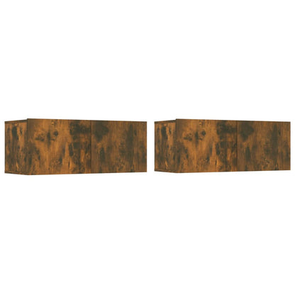 Meubles TV 2 pcs chêne fumé 80x30x30 cm bois d'ingénierie