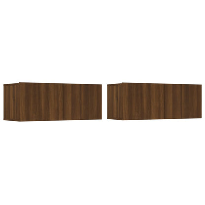 Meubles TV 2 pcs chêne marron 80x30x30 cm bois ingénierie