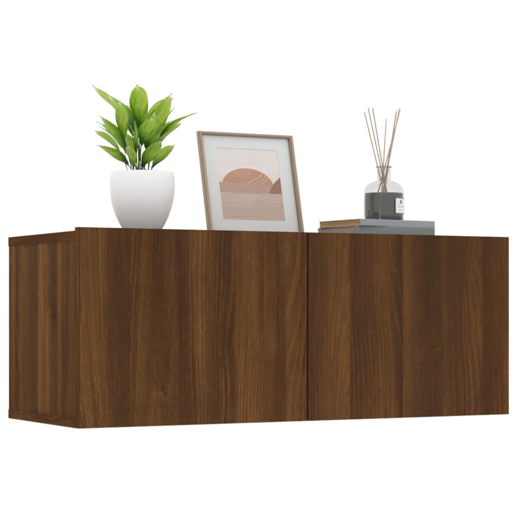 Meubles TV 2 pcs chêne marron 80x30x30 cm bois ingénierie