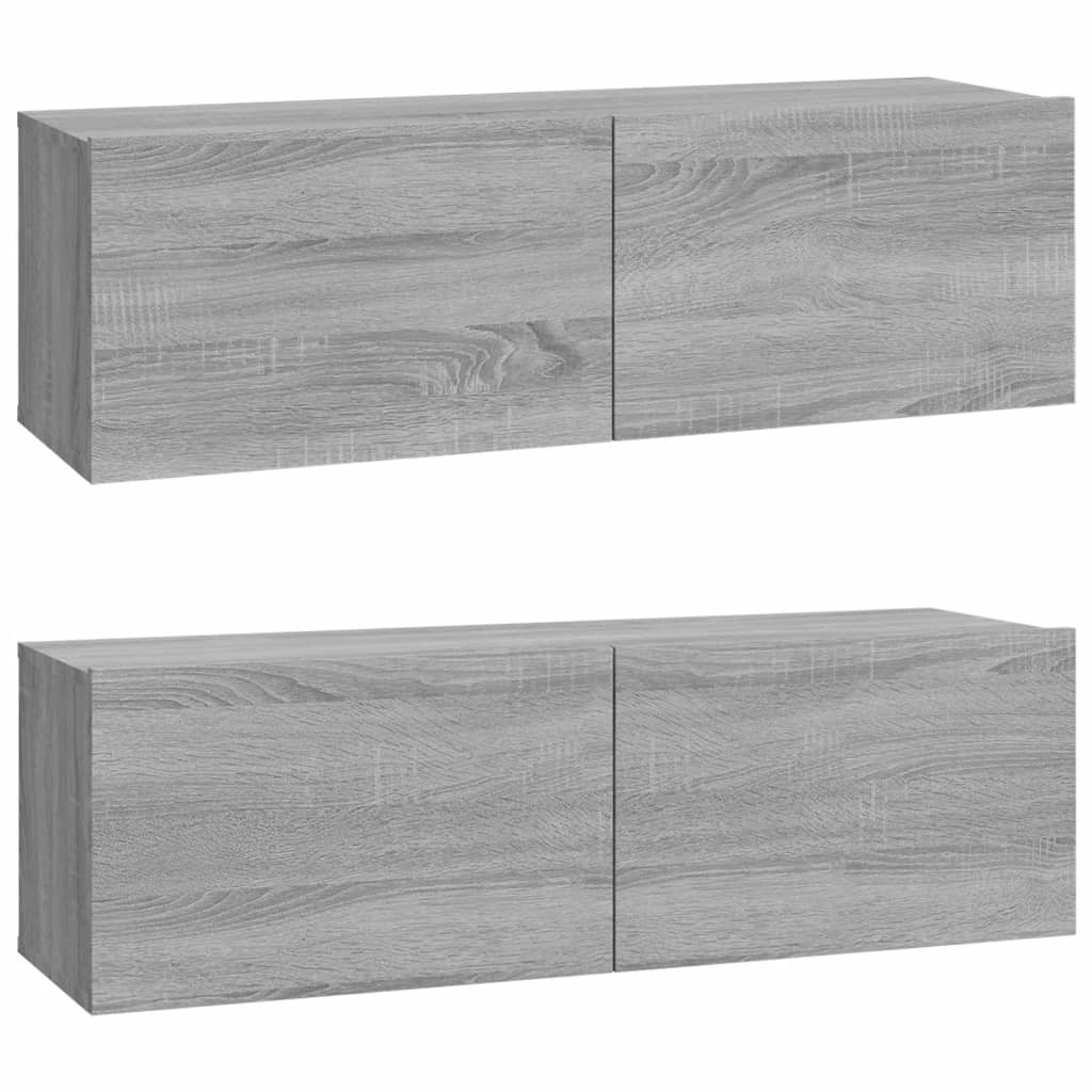 Meubles TV muraux 2pcs sonoma gris 100x30x30 cm bois ingénierie