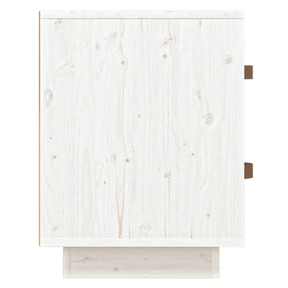 vidaXL Mesita de noche madera maciza de pino blanca 40x34x45 cm