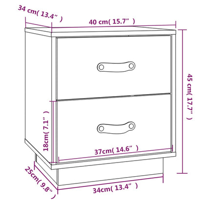 vidaXL Mesita de noche madera maciza de pino blanca 40x34x45 cm