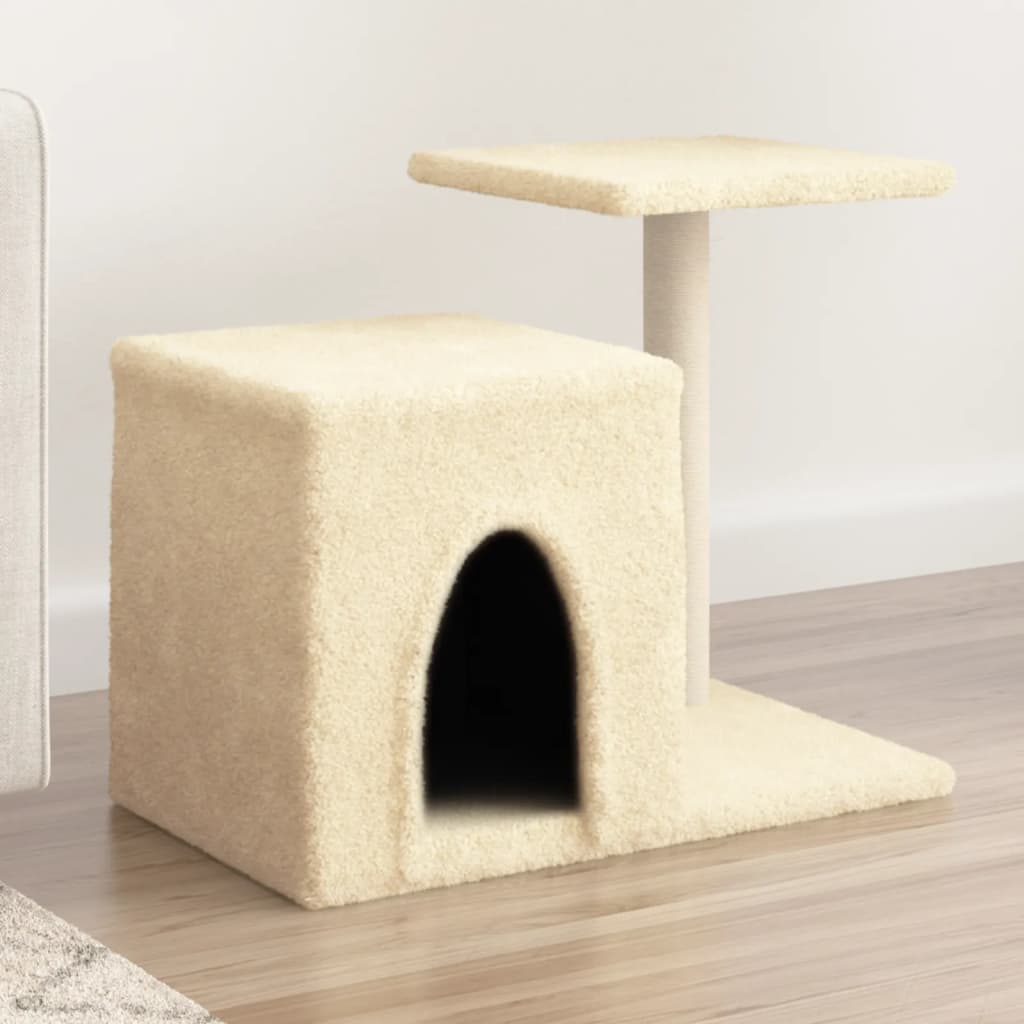 Arbre à chat avec griffoirs en sisal crème 50,5 cm