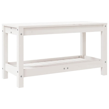 Banc de jardin blanc 82,5x35x45 cm bois massif de pin