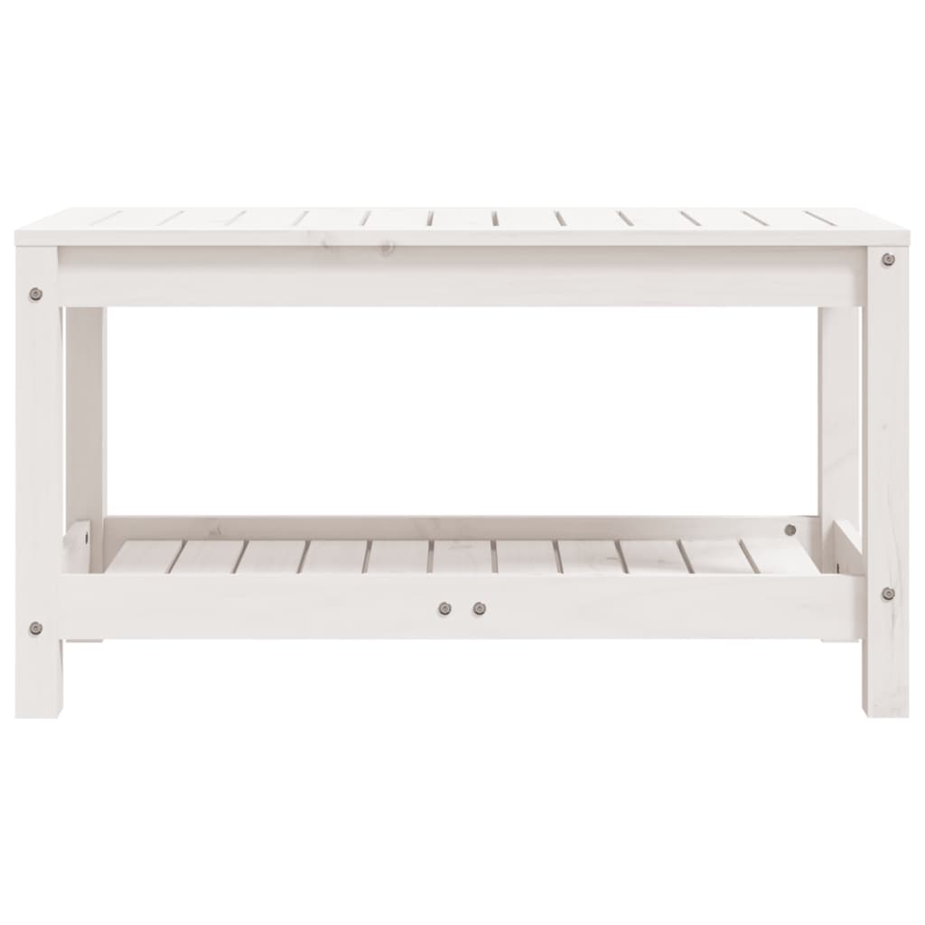 Banc de jardin blanc 82,5x35x45 cm bois massif de pin