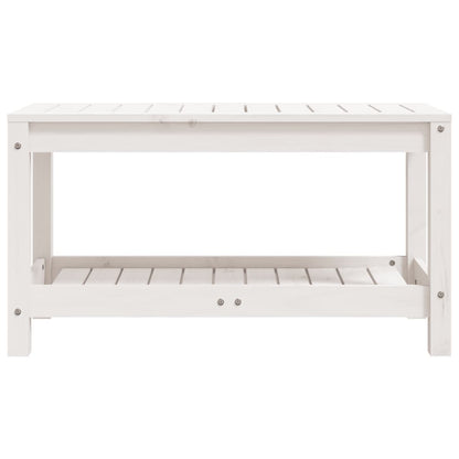 Banc de jardin blanc 82,5x35x45 cm bois massif de pin