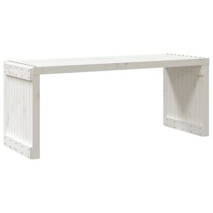 Banc de jardin extensible blanc 212,5x40,5x45cm bois massif pin