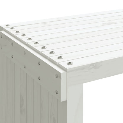 Banc de jardin extensible blanc 212,5x40,5x45cm bois massif pin