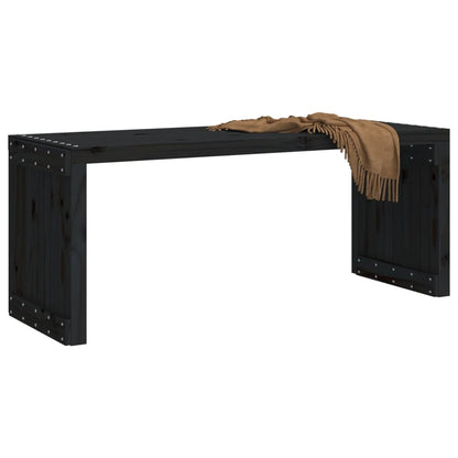 Banc de jardin extensible noir 212,5x40,5x45 cm bois massif pin