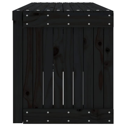 Banc de jardin extensible noir 212,5x40,5x45 cm bois massif pin