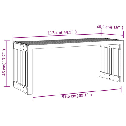 Banc de jardin extensible 212,5x40,5x45 cm bois de pin imprégné