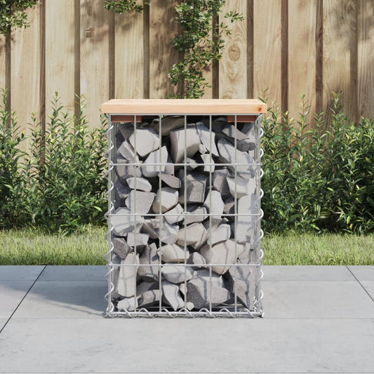 Gabion designer garden bench 33x31x42 cm solid pine wood