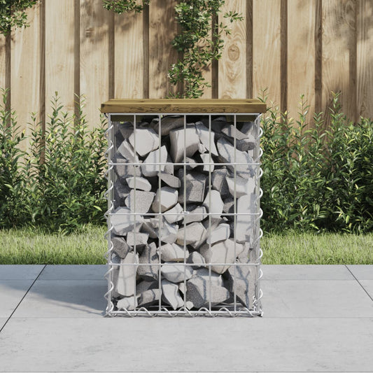 Gabion designer garden bench 33x31x42 cm impregnated pine wood