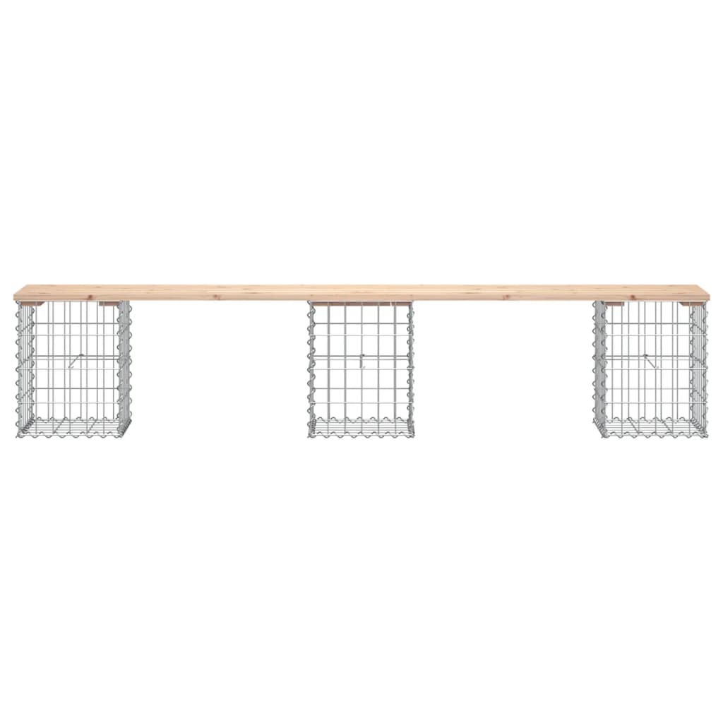 Banc de jardin design de gabion 203x31x42 cm bois massif de pin