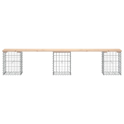 Banc de jardin design de gabion 203x31x42 cm bois massif de pin