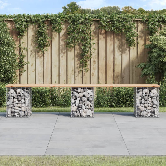 Banc de jardin design de gabion 203x31x42 cm bois massif de pin