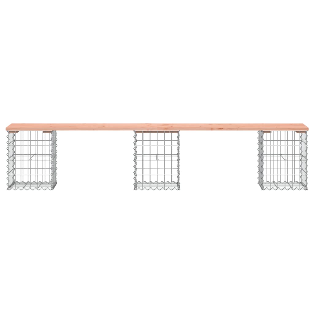 Banc de jardin design gabion 203x31x42cm bois massif de douglas