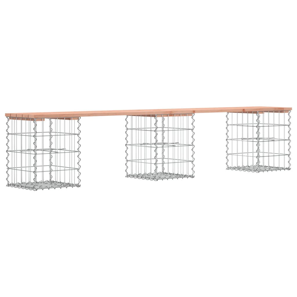 Banc de jardin design gabion 203x31x42cm bois massif de douglas