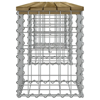 Banc de jardin design gabion 203x31x42 cm bois de pin imprégné