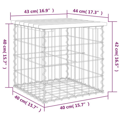 Gabion designer garden bench 43x44x42 cm solid douglas wood