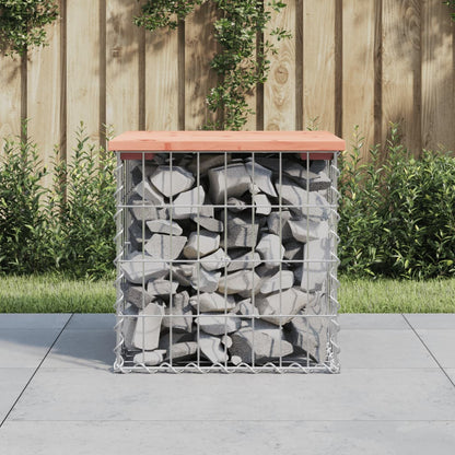 Gabion designer garden bench 43x44x42 cm solid douglas wood