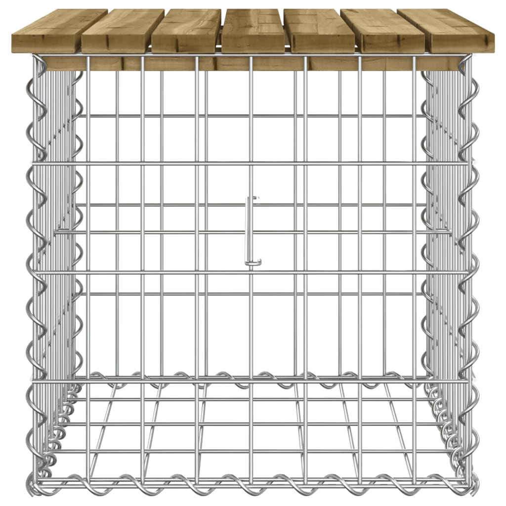 Banco de jardín de diseño gaviones 43x44x42 cm madera de pino impregnada