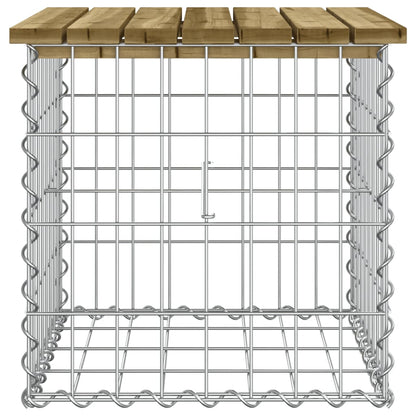 Banco de jardín de diseño gaviones 43x44x42 cm madera de pino impregnada