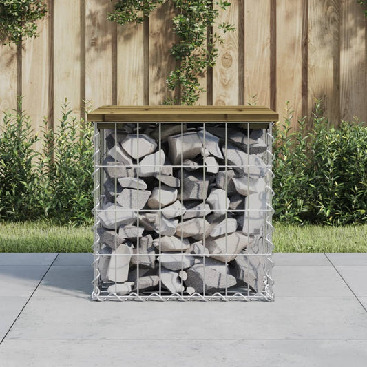 Gabion design garden bench 43x44x42 cm impregnated pine wood