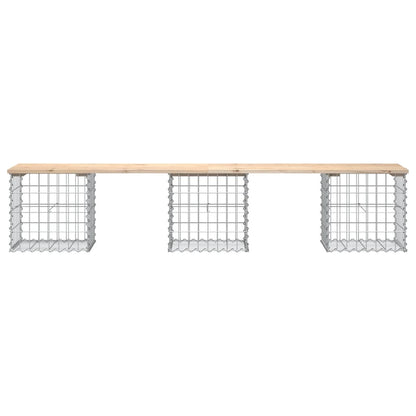 Banc de jardin design de gabion 203x44x42 cm bois massif de pin